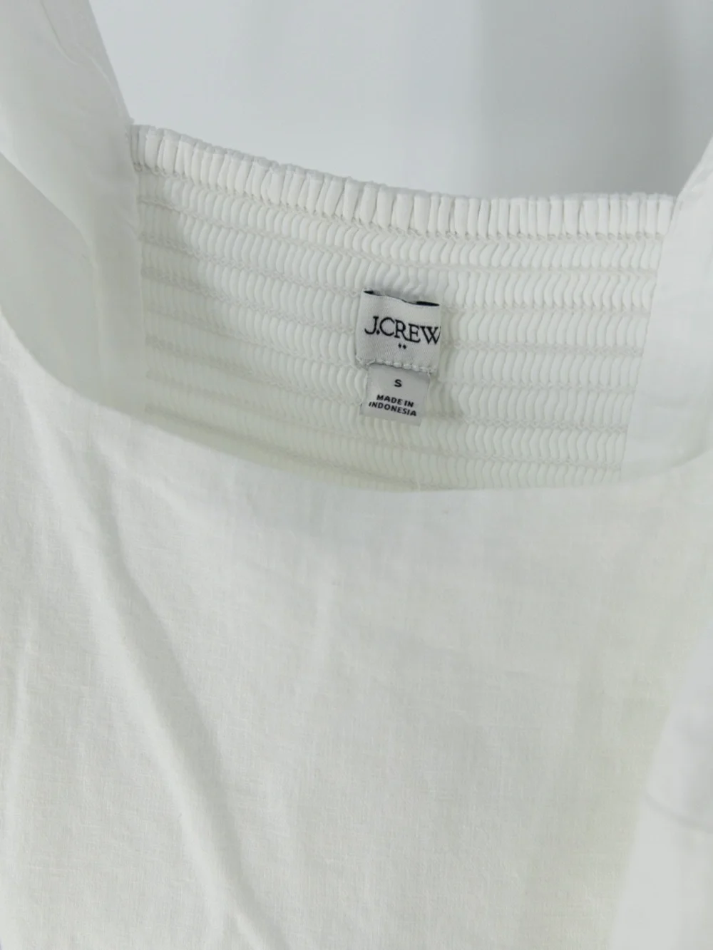 NEW J. Crew Linen Blend Square Neck Sleeveless Mini Shift Dress White Small